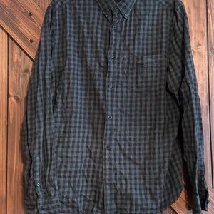 H&M Black and Gray Casual Button Down Shirt
